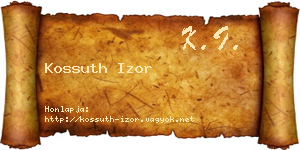 Kossuth Izor névjegykártya